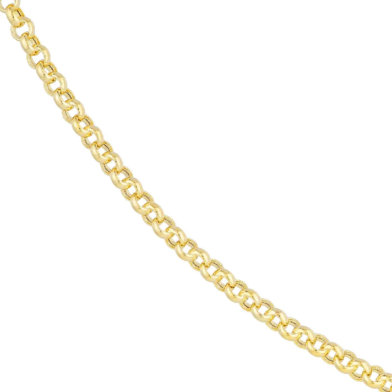 14K Yellow Gold 5mm Rolo Chain Necklace with Lobster Lock - Hollow