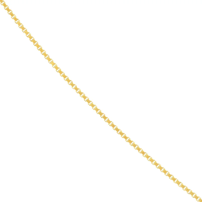 14K Yellow Gold and White Gold 0.55mm Thin and Dainty Box Chain Necklaces with Spring Ring