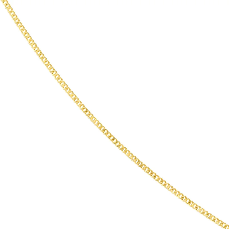 14K Yellow Gold and White Gold 0.69mm Adjustable Curb Chain Choker Necklace with Spring Ring