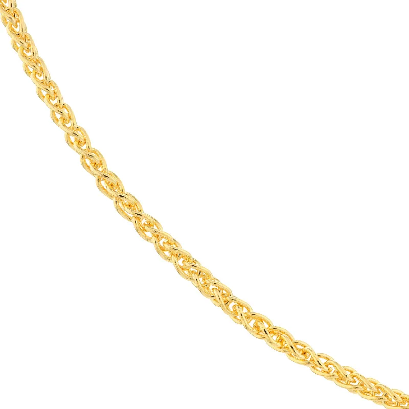 14K Yellow Gold or White Gold 1.65mm Wheat Chain Necklace with Lobster Lock