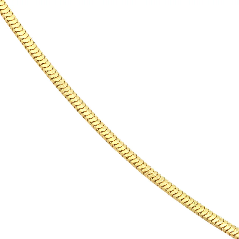 14K Yellow Gold or White Gold 2mm Snake Chain Necklace with Lobster Lock - Hollow