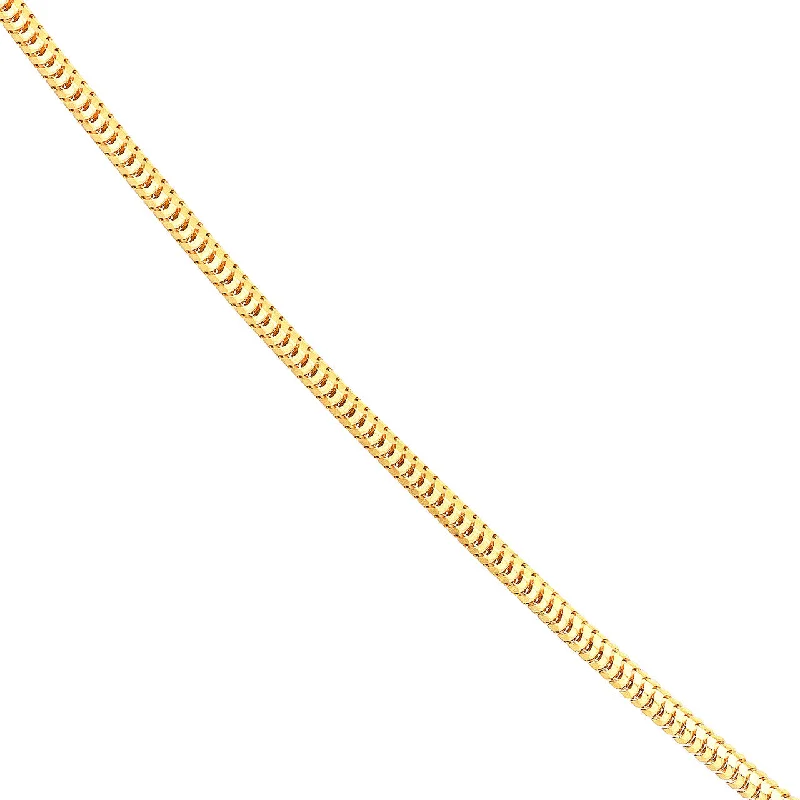 14K Yellow Gold or White Gold or Rose Gold Hollow 1.4mm Snake Chain Necklace with Lobster Lock