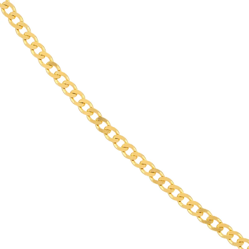 14K Yellow Gold, White Gold or Rose Gold 1.9mm Open Curb Chain Necklace with Spring Ring