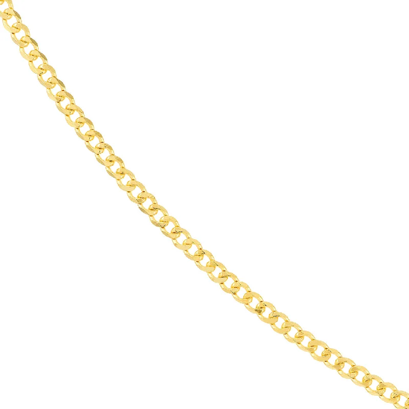 Solid 14K Yellow Gold, White Gold and Rose Gold 2.70mm Open Curb Chain Necklace with Lobster Claw Clasp