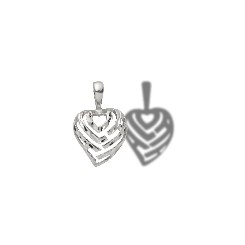 Aloha Heart Pendant in White Gold - 12mm