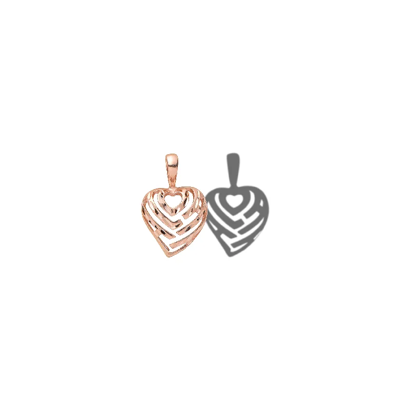 Aloha Heart Pendant in Rose Gold - 9mm