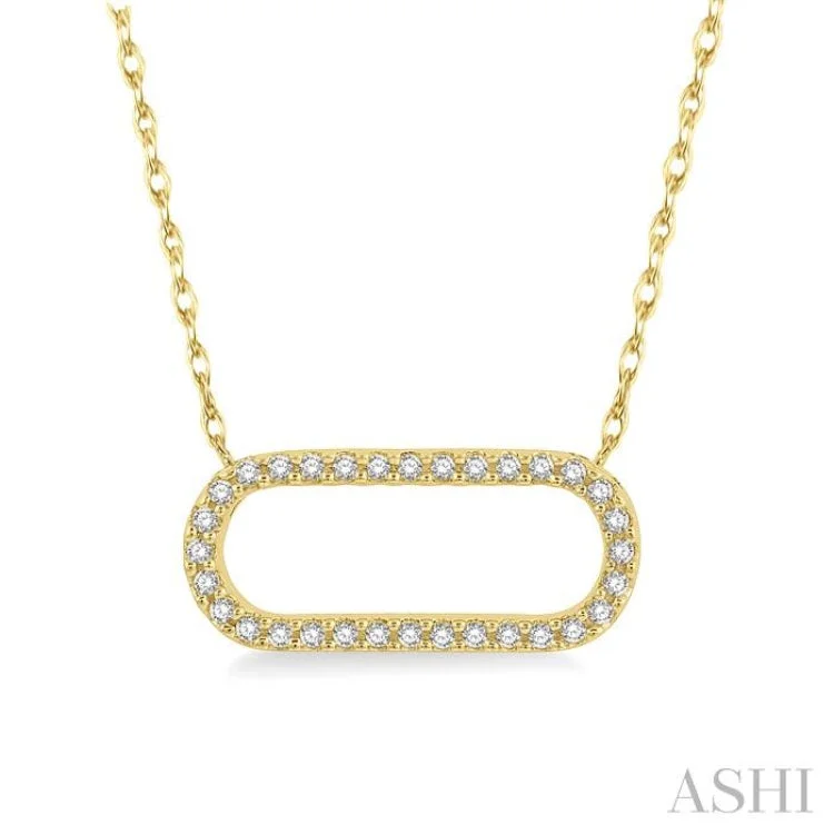 1/10 ctw Round Cut Diamond Paper Clip Necklace in 14K Yellow Gold