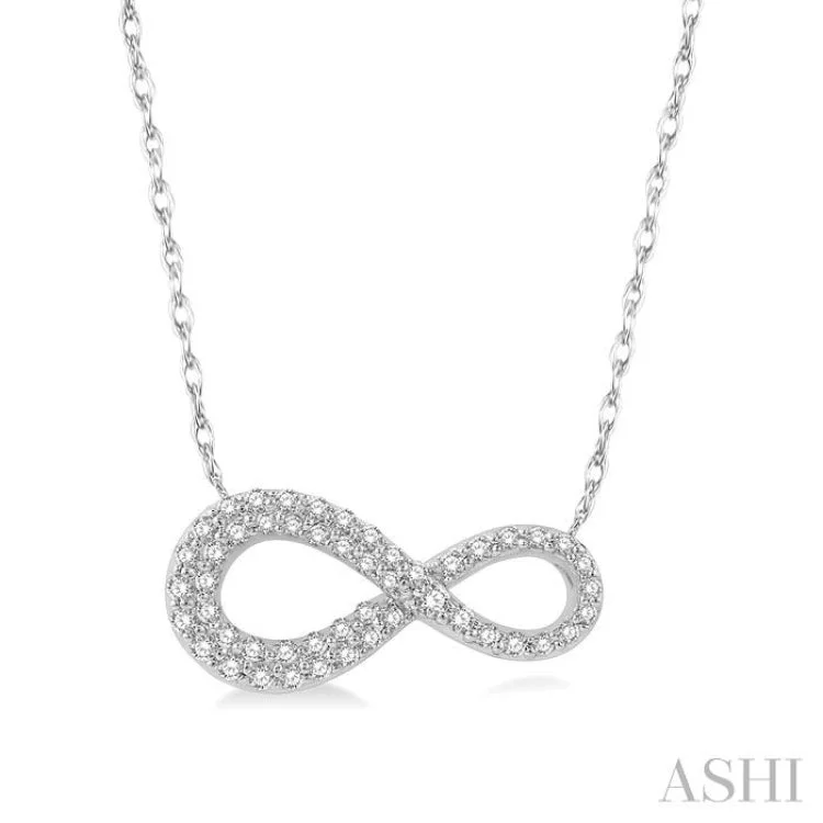 1/4 ctw Infinity Round Cut Diamond Necklace in 14K White Gold