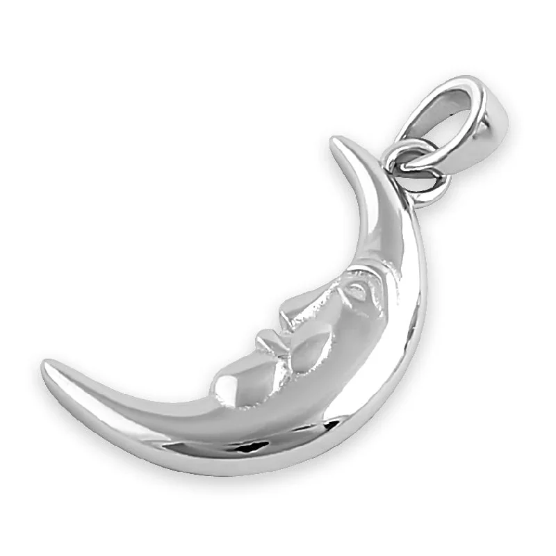 Sterling Silver Crescent Moon Pendant