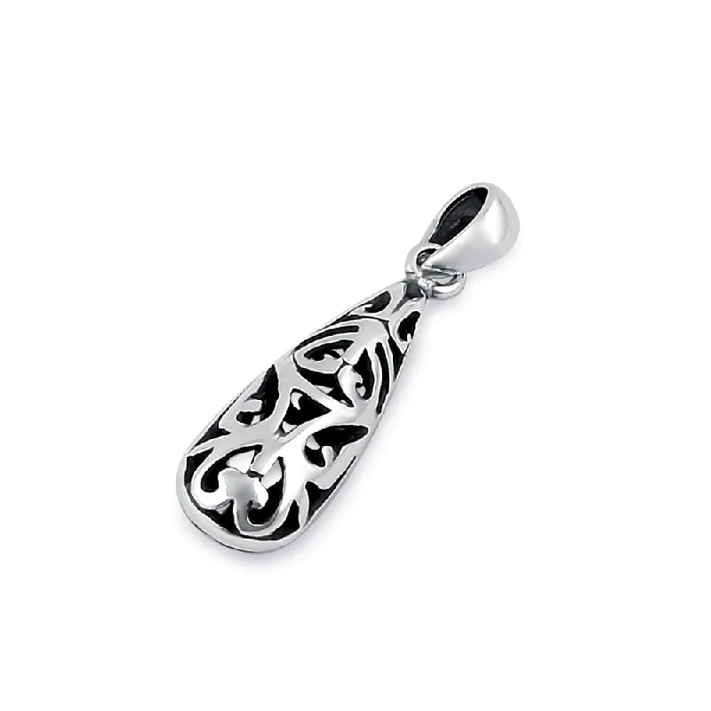 Sterling Silver Filigree Drop Pendant