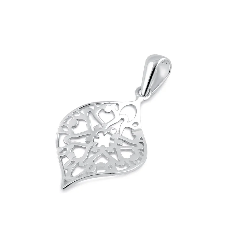 Sterling Silver Leaf Star Pendant