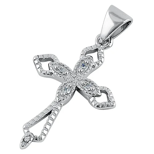 Sterling Silver CZ Cross Pendant