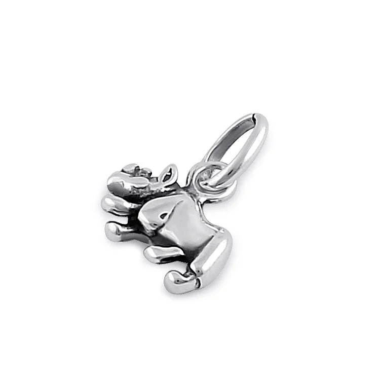 Sterling Silver Rhinoceros Pendant