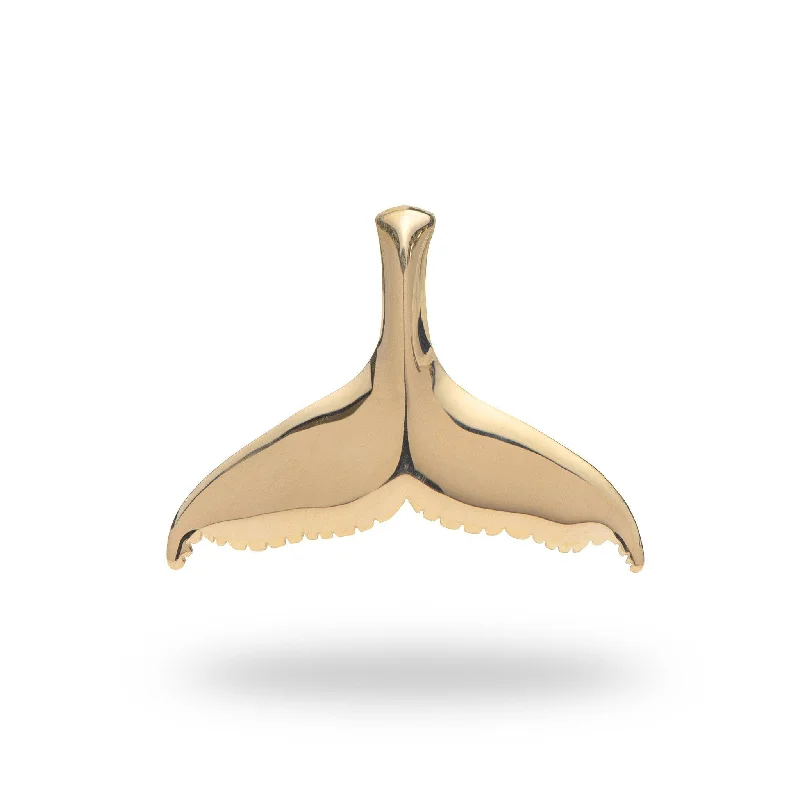 Whale Tail Pendant in Gold - 35mm