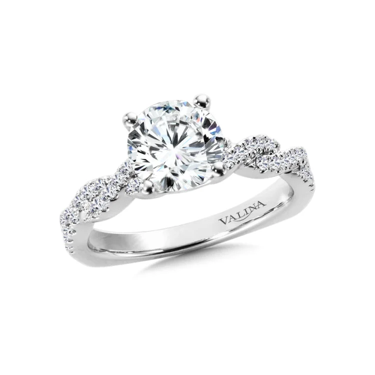 crisscross Diamond Engagement Ring