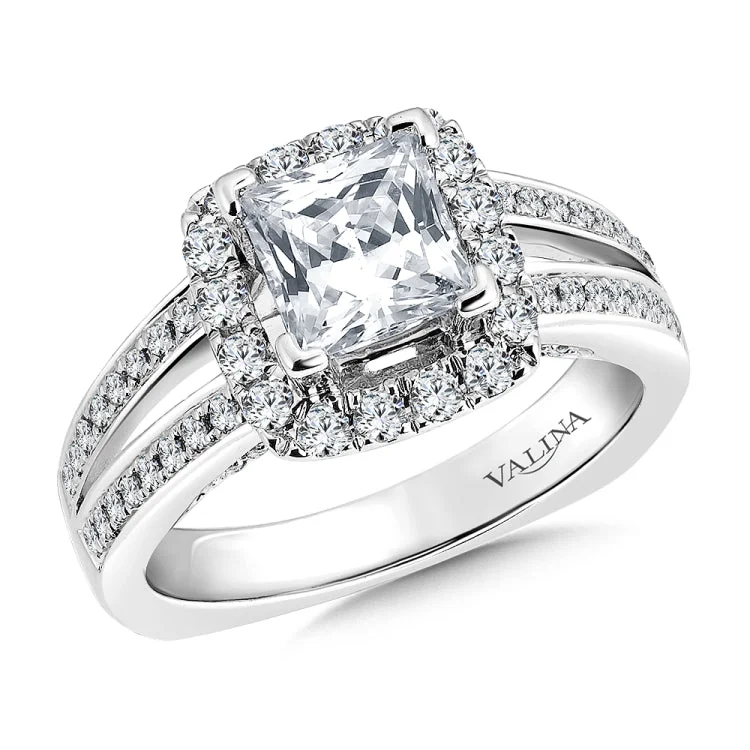 Cushion Shape Halo Diamond Engagement Ring