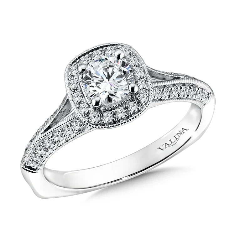 Cushion Shape Halo Diamond Engagement Ring