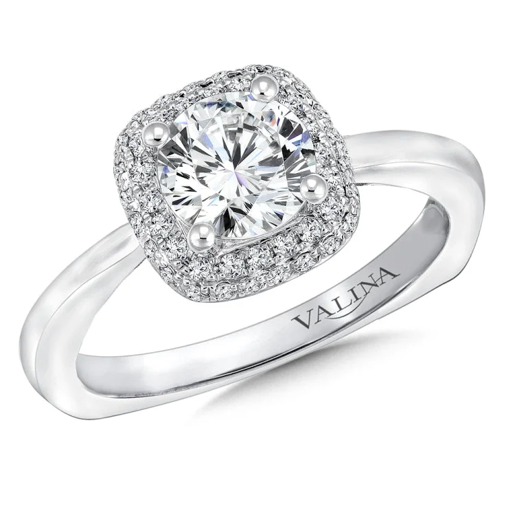 Cushion Shape Halo Diamond Engagement Ring