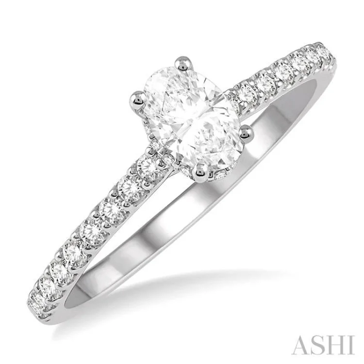 1/4 Ctw Semi-Mount Diamond Engagement Ring in 14K White Gold