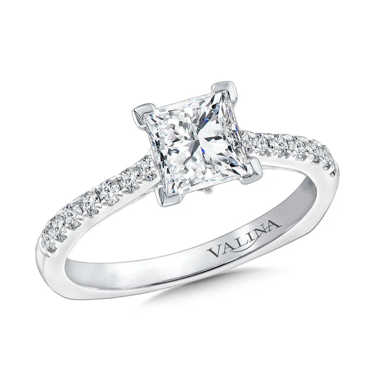 Princess-Cut Straight Diamond Engagement Ring