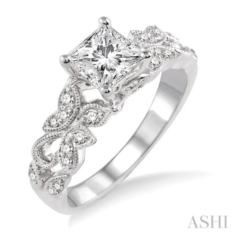 1/5 Ctw Diamond Semi-Mount Engagement Ring in 14K White Gold