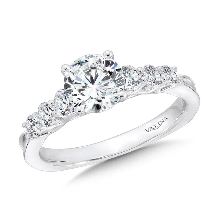 Tapered Straight Diamond Engagement Ring