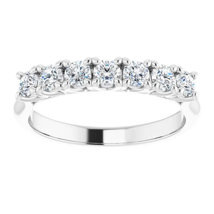 Platinum 1/2 CTW Natural Diamond Seven-Stone Anniversary Band