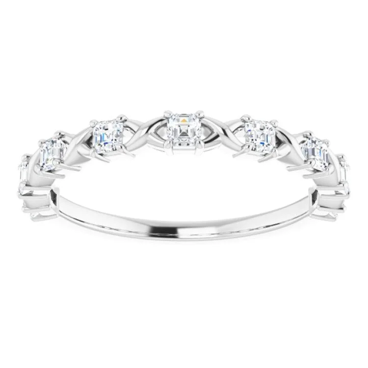 14K White 1/2 CTW Natural Diamond Anniversary Band