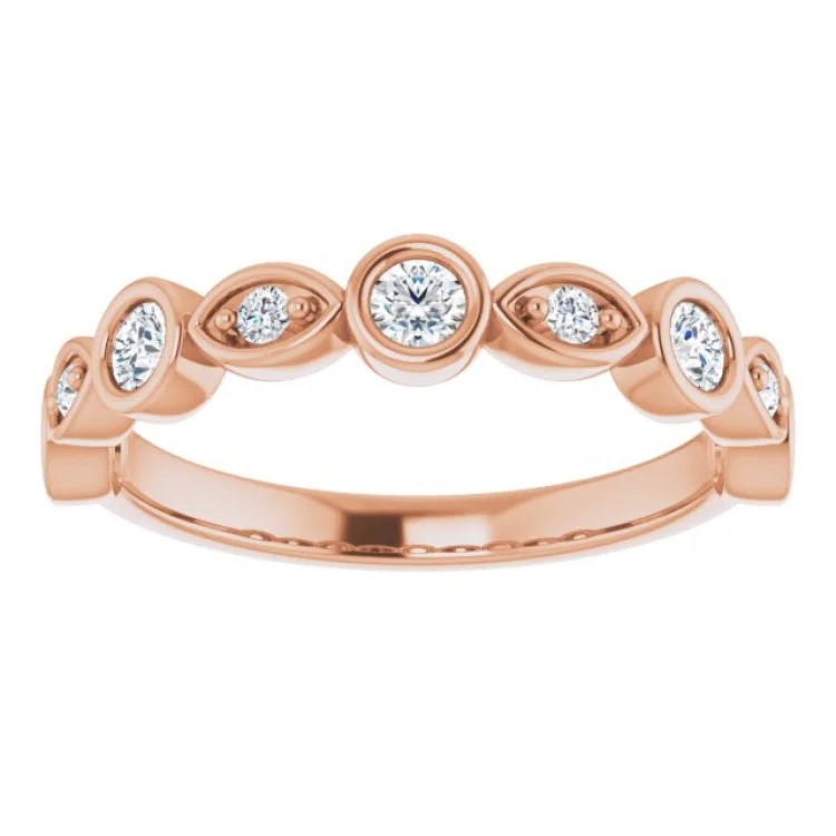 14K Rose 3/8 CTW Natural Diamond Anniversary Band