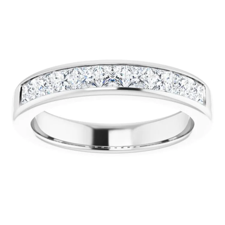 14K White 1 3/8 CTW Natural Diamond Band