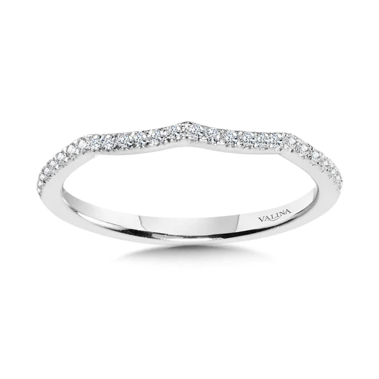 Curved Diamond Wedding Band