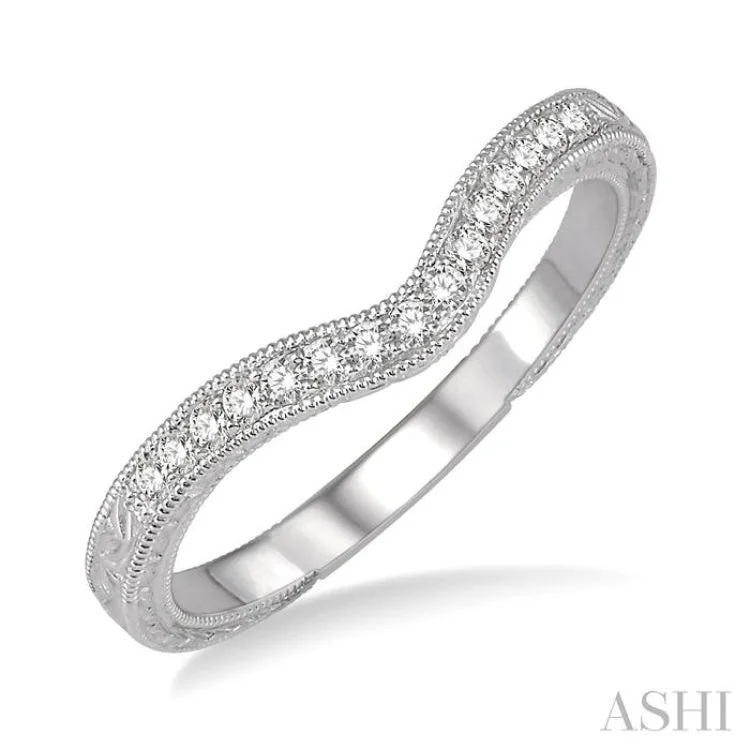 1/6 Ctw Round Cut Diamond Matching Wedding Band in 14K White Gold