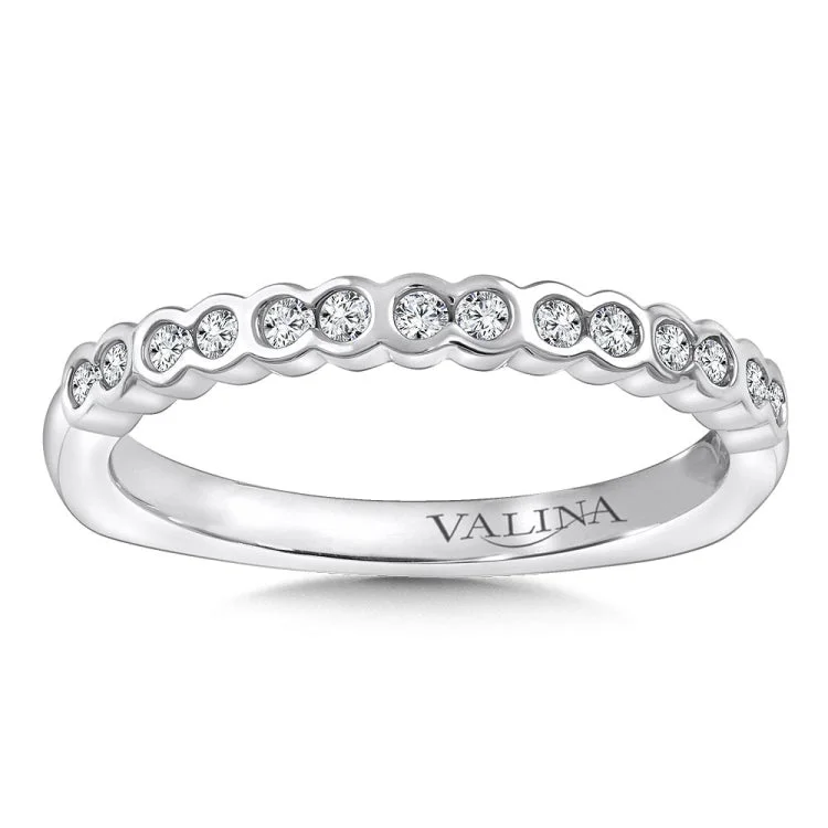 Stackable Bezel-Set Diamond Wedding Band