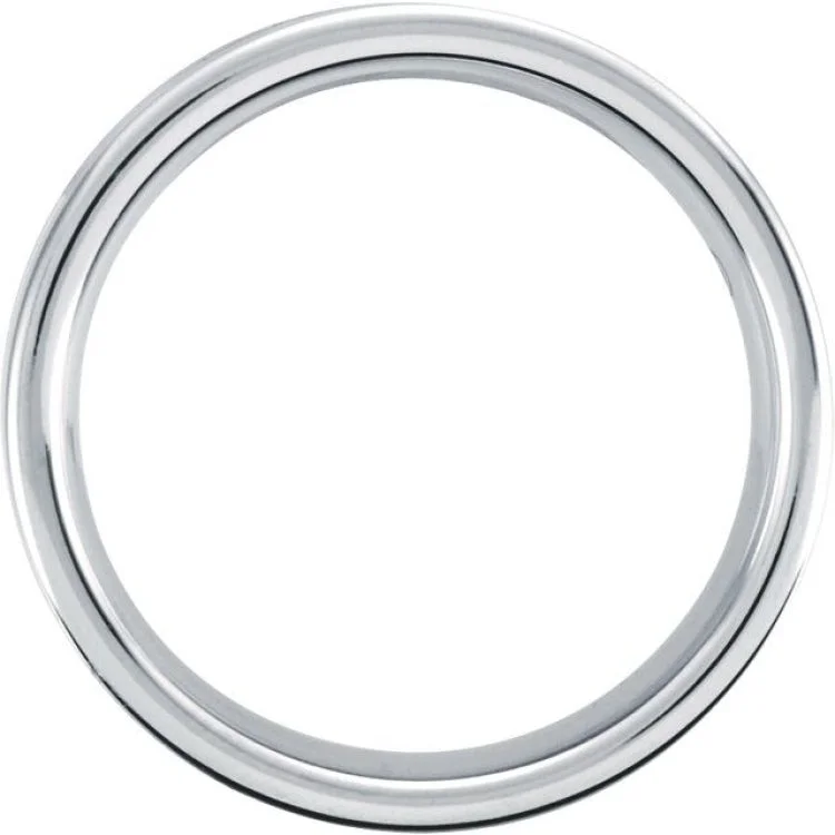 White Tungsten 6 mm Grooved Band Size 10