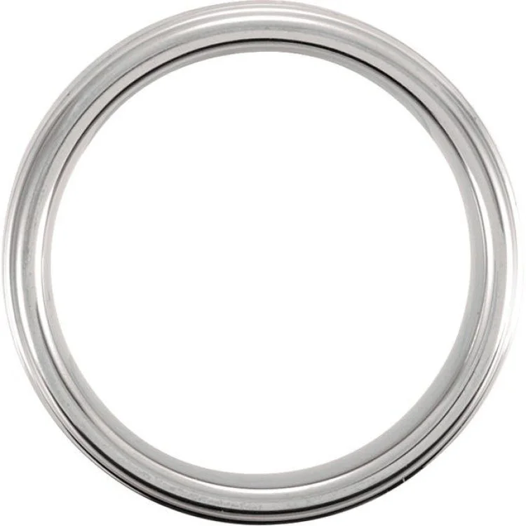 Tungsten 6 mm Satin and Polished Edge Band Size 10.5