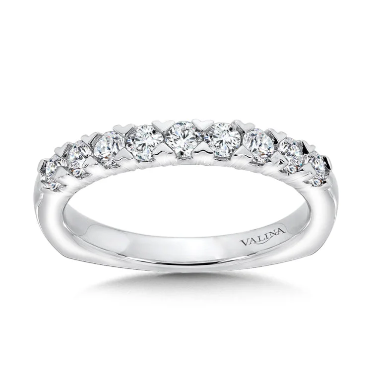 Unique Straight Diamond Wedding Band