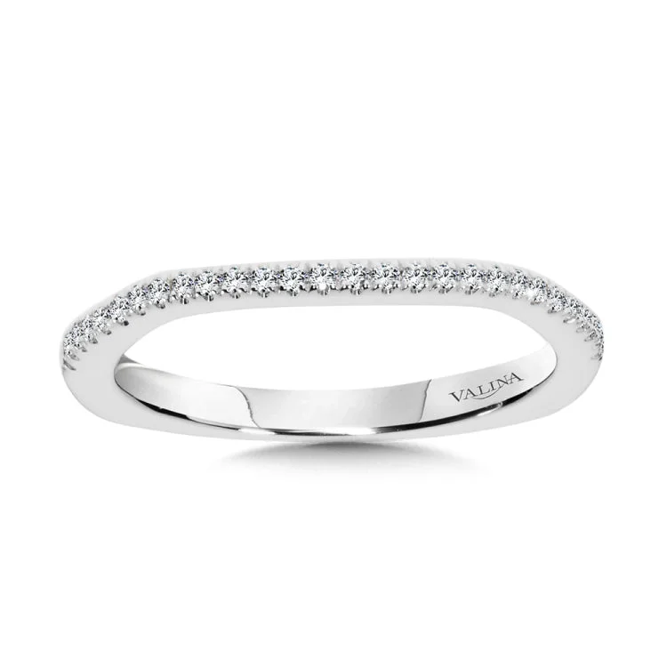 True fit matching diamond wedding band and a beautiful reminder of that special day for years to come.