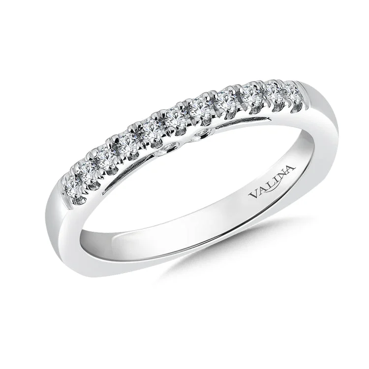 True fit matching diamond wedding band and a beautiful reminder of that special day for years to come.