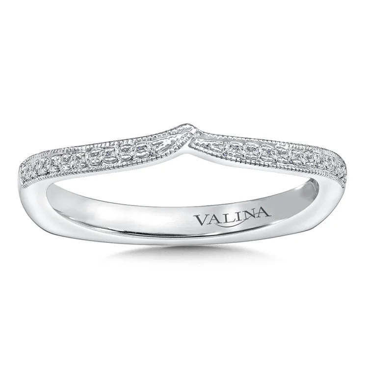 True fit matching diamond wedding band and a beautiful reminder of that special day for years to come.