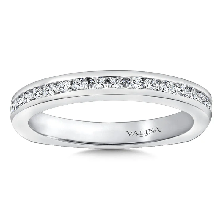 True fit matching diamond wedding band and a beautiful reminder of that special day for years to come.