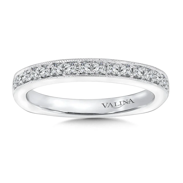 True fit matching diamond wedding band and a beautiful reminder of that special day for years to come.