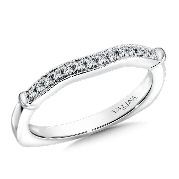 True fit matching diamond wedding band and a beautiful reminder of that special day for years to come.