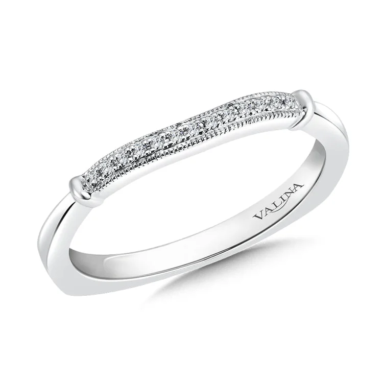 True fit matching diamond wedding band and a beautiful reminder of that special day for years to come.