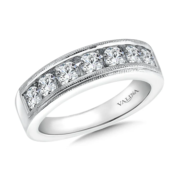 True fit matching diamond wedding band and a beautiful reminder of that special day for years to come.