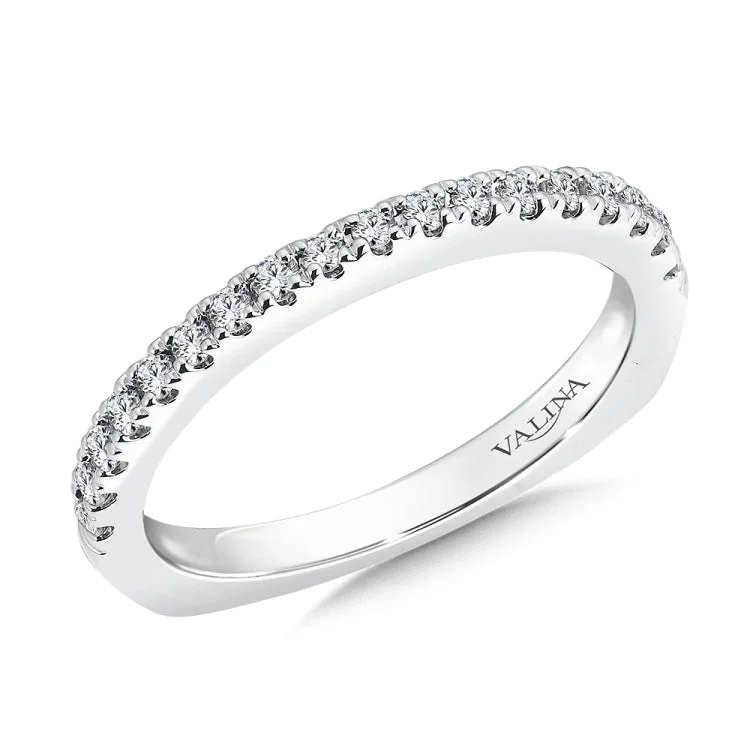 True fit matching diamond wedding band and a beautiful reminder of that special day for years to come.