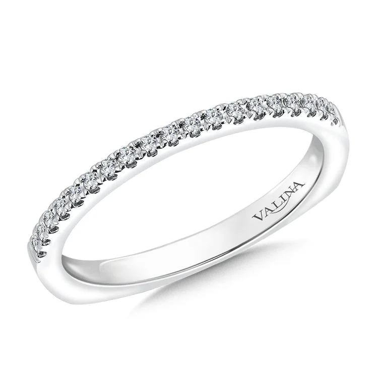 True fit matching diamond wedding band and a beautiful reminder of that special day for years to come.