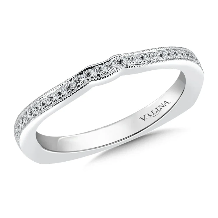 True fit matching diamond wedding band and a beautiful reminder of that special day for years to come.