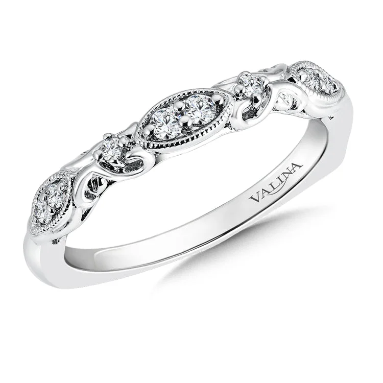 True fit matching diamond wedding band and a beautiful reminder of that special day for years to come.