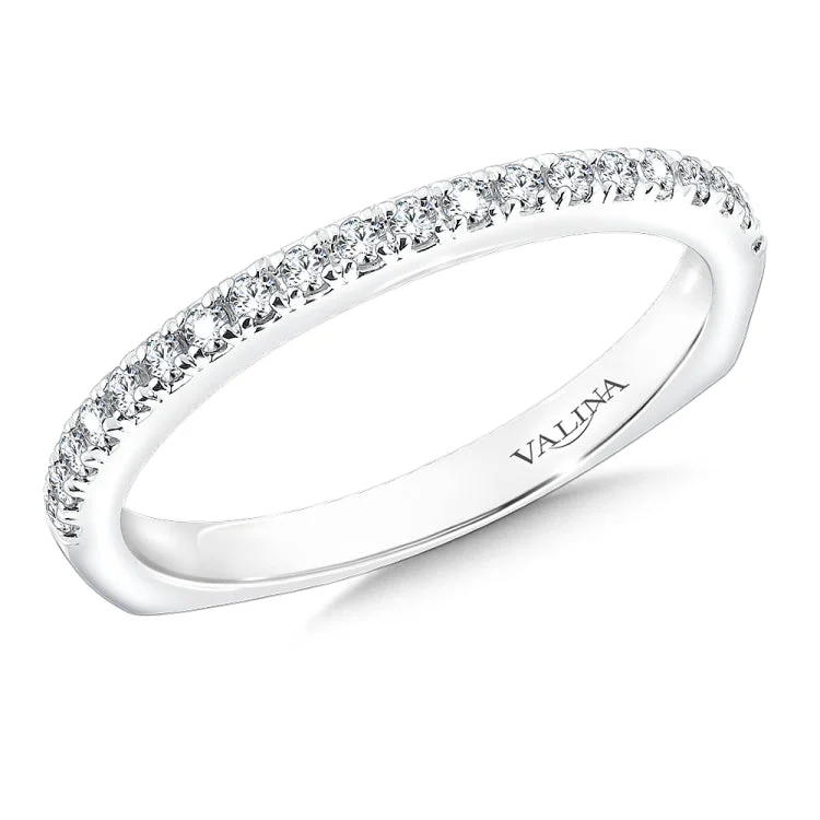 True fit matching diamond wedding band and a beautiful reminder of that special day for years to come.