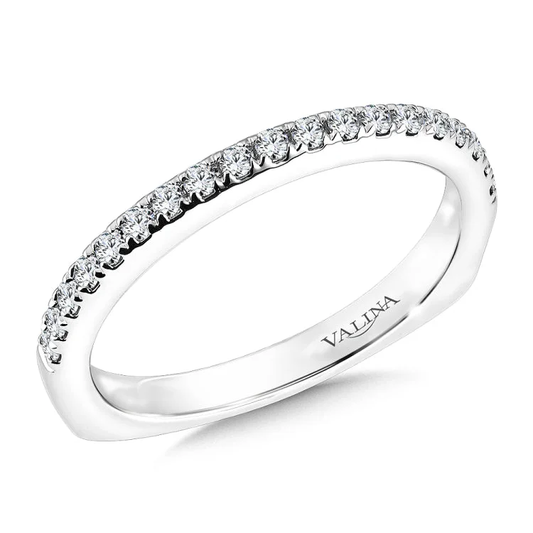 True fit matching diamond wedding band and a beautiful reminder of that special day for years to come.